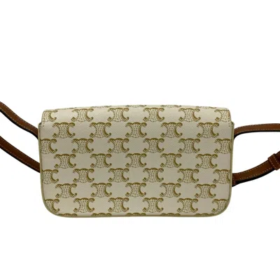 Pre-owned Celine Brown Ivory White Leather Pvc Shoulder Bag ()