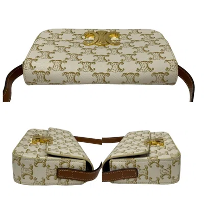Pre-owned Celine Brown Ivory White Leather Pvc Shoulder Bag ()