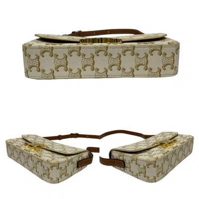Pre-owned Celine Brown Ivory White Leather Pvc Shoulder Bag ()