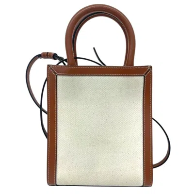 Pre-owned Celine Brown Ivory Canvas Shoulder Bag ()