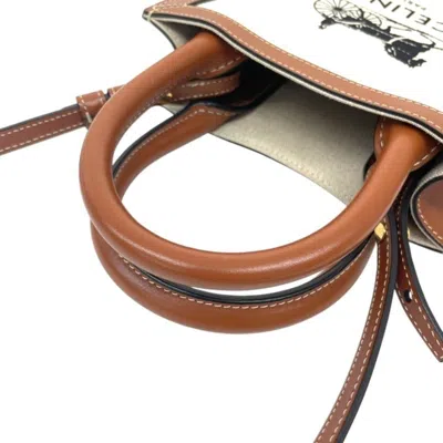 Pre-owned Celine Brown Ivory Canvas Shoulder Bag ()