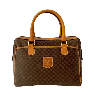 Pre-owned Celine Brown Leather Pvc Boston Bag Handbag ()