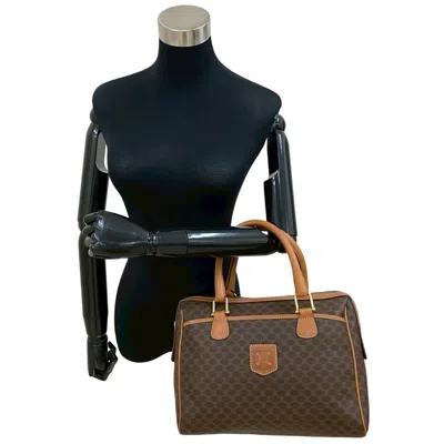 Pre-owned Celine Brown Leather Pvc Boston Bag Handbag ()