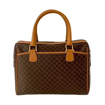 Pre-owned Celine Brown Leather Pvc Boston Bag Handbag ()