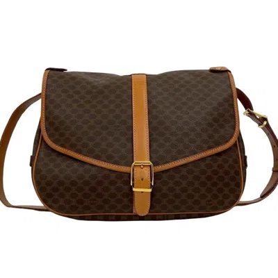 Pre-owned Celine Brown Leather Pvc Shoulder Bag Sling Bag ()