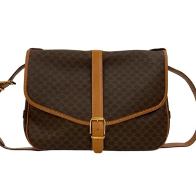Pre-owned Celine Brown Leather Pvc Shoulder Bag Sling Bag ()