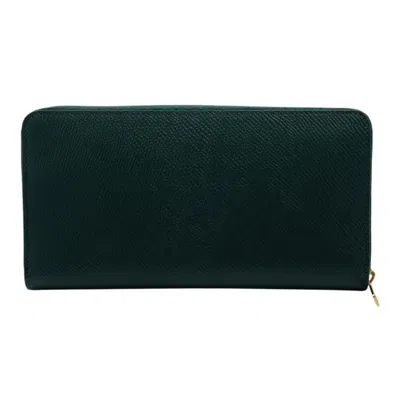 Pre-owned Celine Green Leather Long Wallet (bi-fold) ()