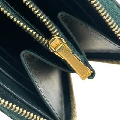 Pre-owned Celine Green Leather Long Wallet (bi-fold) ()