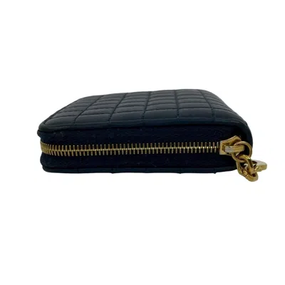 Pre-owned Celine Navy Leather Wallet (bi-fold) () In Blue