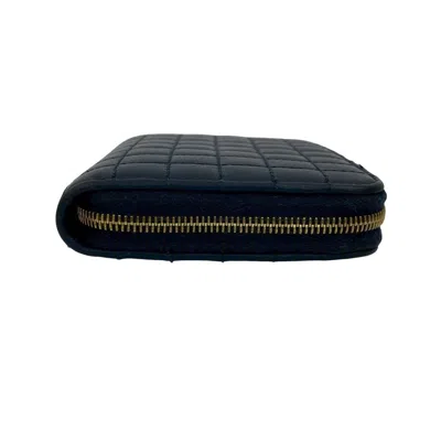 Pre-owned Celine Navy Leather Wallet (bi-fold) () In Blue