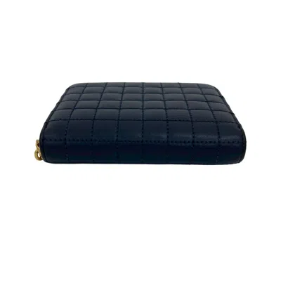 Pre-owned Celine Navy Leather Wallet (bi-fold) () In Blue