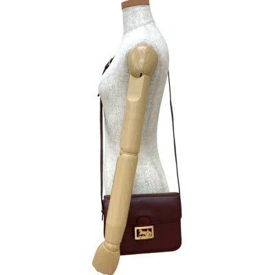 Pre-owned Celine Wine Leather Pochette Shoulder Bag ()