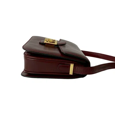 Pre-owned Celine Wine Leather Pochette Shoulder Bag ()