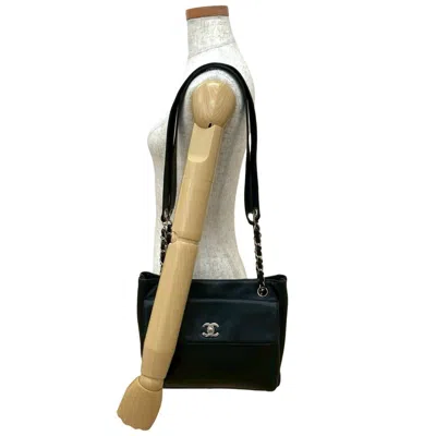 Pre-owned Chanel Black Grained Calfskin Shoulder Bag Tote Bag ()