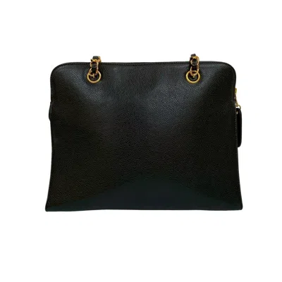 Pre-owned Chanel Black Grained Calfskin Shoulder Bag Tote Bag ()