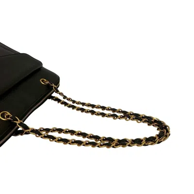 Pre-owned Chanel Black Grained Calfskin Shoulder Bag Tote Bag ()