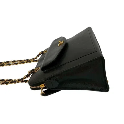 Pre-owned Chanel Black Grained Calfskin Shoulder Bag Tote Bag ()