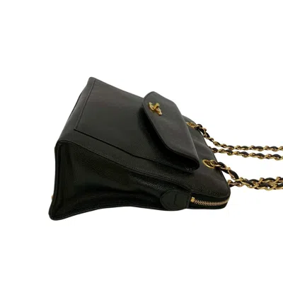 Pre-owned Chanel Black Grained Calfskin Shoulder Bag Tote Bag ()