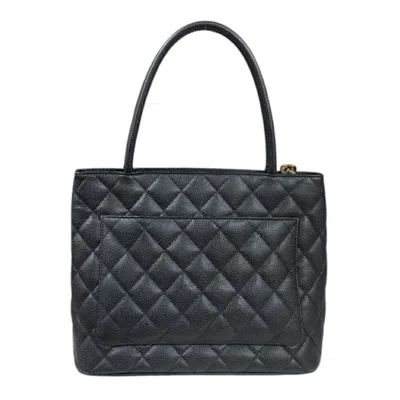 Pre-owned Chanel Black Grained Calfskin Tote Bag ()