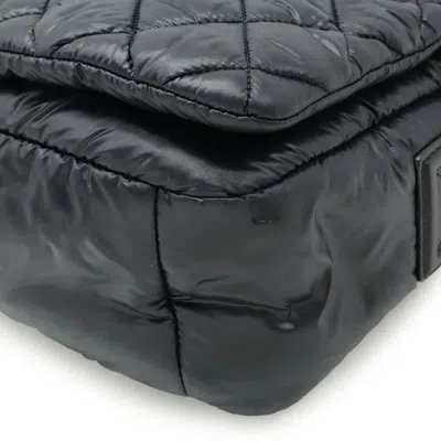 Pre-owned Chanel Black Nylon Leather Shoulder Bag ()