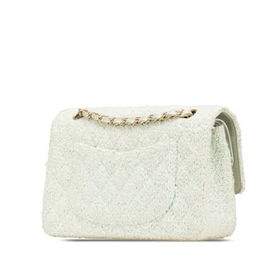 Pre-owned Chanel Matelasse Green Tweed Leather Shoulder Bag ()