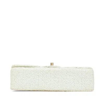Pre-owned Chanel Matelasse Green Tweed Leather Shoulder Bag ()