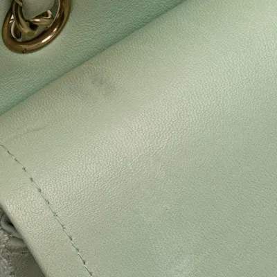 Pre-owned Chanel Matelasse Green Tweed Leather Shoulder Bag ()