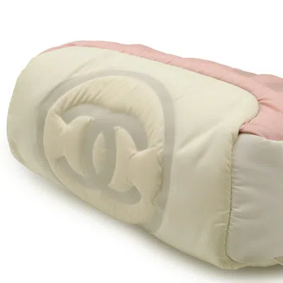 Pre-owned Chanel Pink White Nylon Fanny Pack Pouch Sling Bag ()