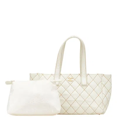 Pre-owned Chanel White Leather Tote Bag ()