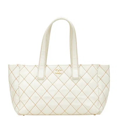 Pre-owned Chanel White Leather Tote Bag ()