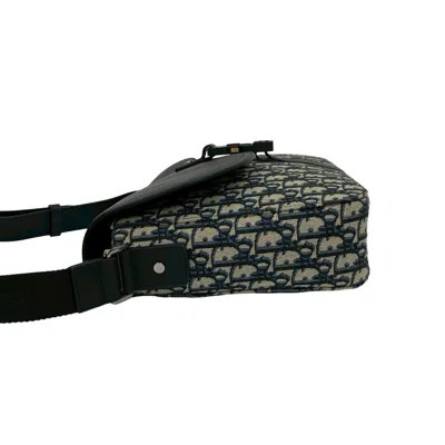 Pre-owned Dior Christian  Black Canvas Leather Messenger Bag Shoulder Bag ()