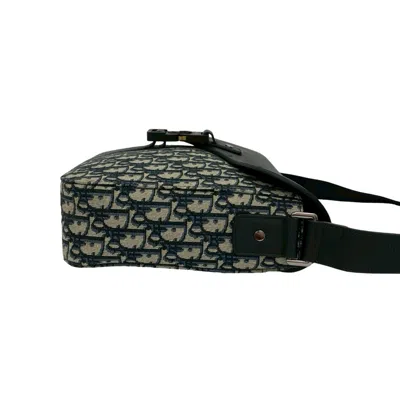 Pre-owned Dior Christian  Black Canvas Leather Messenger Bag Shoulder Bag ()