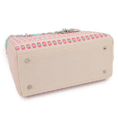 Pre-owned Dior Christian  Pink Tweed Leather Handbag Shoulder Bag ()