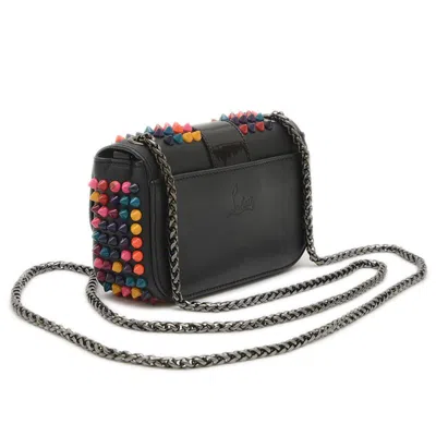 Pre-owned Christian Louboutin Black Multi-color Leather Metal Shoulder Bag ()