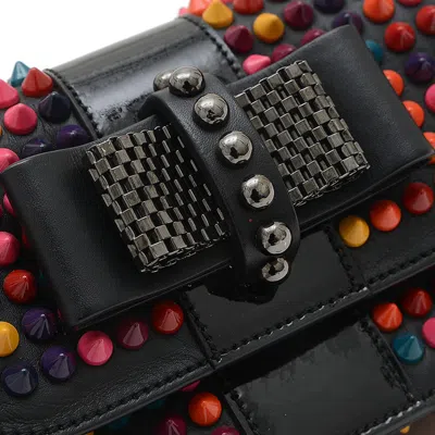 Pre-owned Christian Louboutin Black Multi-color Leather Metal Shoulder Bag ()