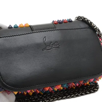 Pre-owned Christian Louboutin Black Multi-color Leather Metal Shoulder Bag ()
