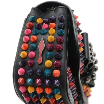 Pre-owned Christian Louboutin Black Multi-color Leather Metal Shoulder Bag ()