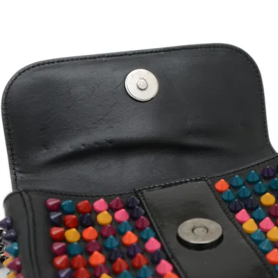 Pre-owned Christian Louboutin Black Multi-color Leather Metal Shoulder Bag ()