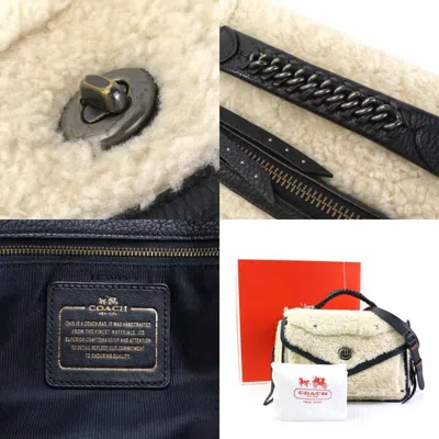Pre-owned Coach Black Ivory Leather Shoulder Bag ()