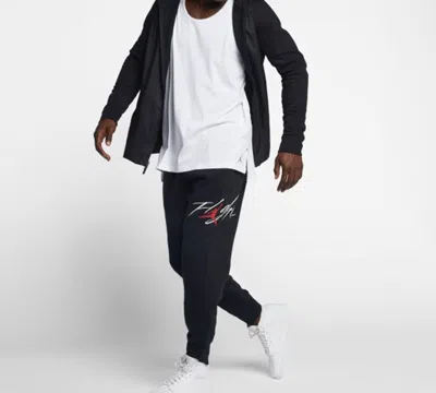 Air Jordan Air Alphabet Printing Knit Fleece Sports Long Pants Black