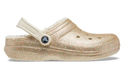 Crocs Classic Glitter Lined Clog In Gold