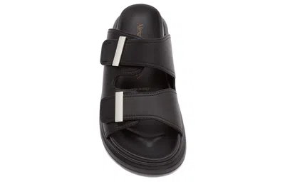 Alexander Mcqueen Black Rubber Sandals In Black