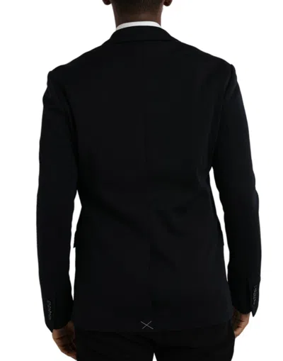 Dolce & Gabbana Black Wool Single Breasted Coat Men's Blazer In Black