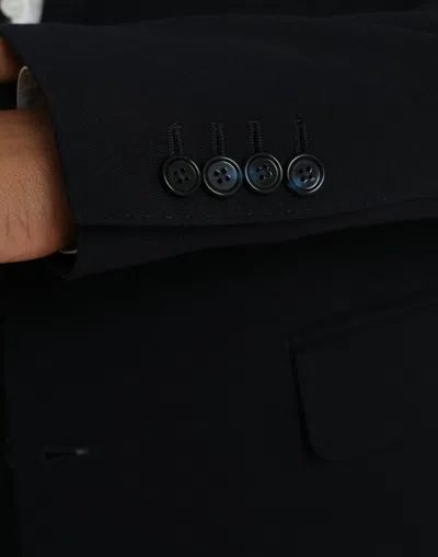 Dolce & Gabbana Black Wool Single Breasted Coat Men's Blazer In Black