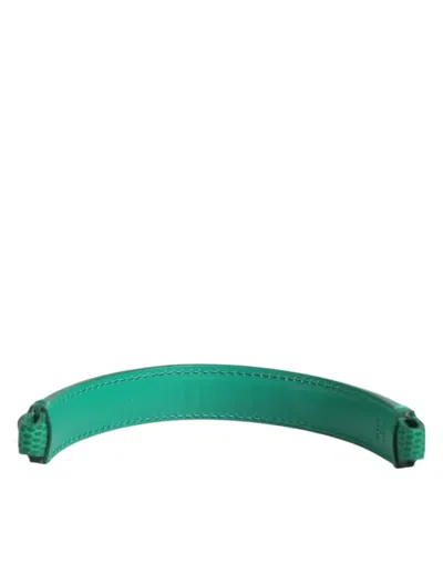 Dolce & Gabbana Green Embellished Leather Bag Handle Women Shoulder Women's Strap In Green