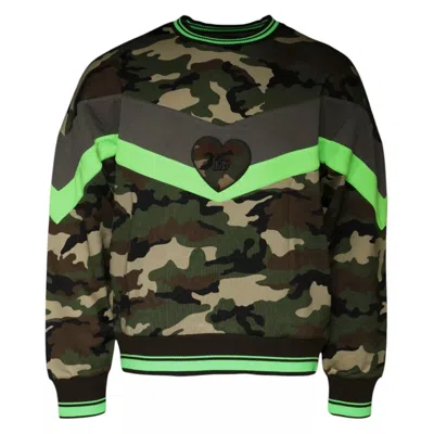Pre-owned Dolce & Gabbana Multicolor Camouflage Sweatshirt Men's Sweater ()