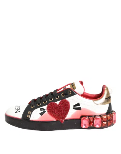 Pre-owned Dolce & Gabbana Multicolor Portofino Low Top Sneakers Women's Shoes ()