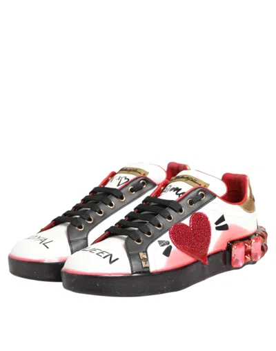 Pre-owned Dolce & Gabbana Multicolor Portofino Low Top Sneakers Women's Shoes ()