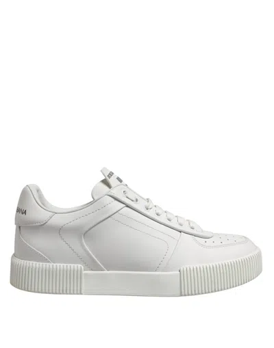 Pre-owned Dolce & Gabbana White Miami Leather Low Top Sneakers Men Men's Shoes ()