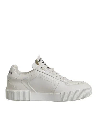 Pre-owned Dolce & Gabbana White Miami Leather Low Top Sneakers Women's Shoes ()